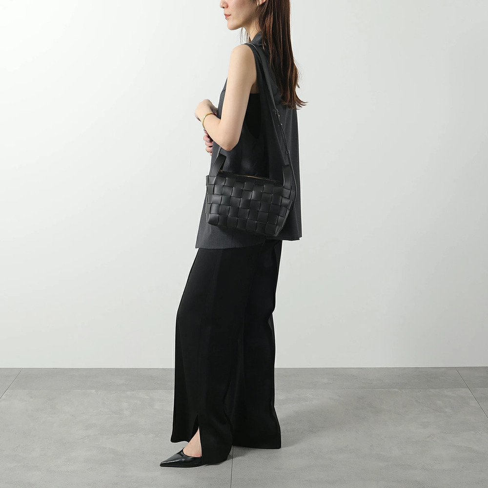 BOTTEGA VENETA Bowling Cassette Shoulder Bag Maxi Intrecciato Leather